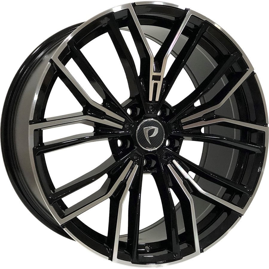 BK 5964 8X19 inç 5X112 ET30 66.6 BLACK MACHINED XL ÇELİK JANT