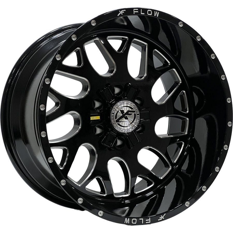 SRW 0207 12X20 inç 6X139.7 ET-44 110 BLACK+MILLING ÇELİK JANT