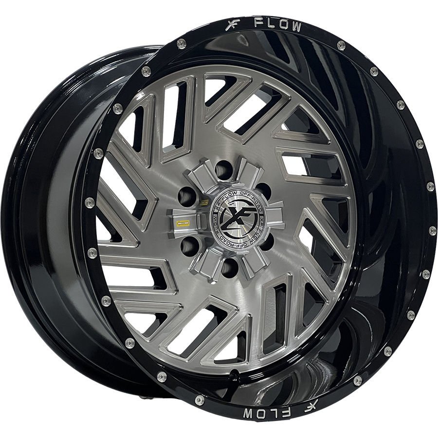 PRT DX8431 12X20 inç 6X139.7 ET-44 110 GLOSS BLACK BRUSHED ÇELİK JANT
