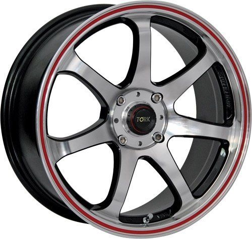 Megatork TORK 356 6x14inç 4x108 BLACK MACHINED + RED ÇELİK JANT