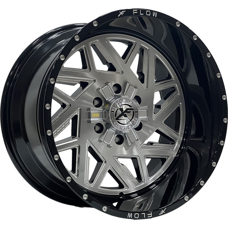 PRT DX8433 12X20 inç 6X139.7 ET-44 110 GLOSS BLACK BRUSHED ÇELİK JANT