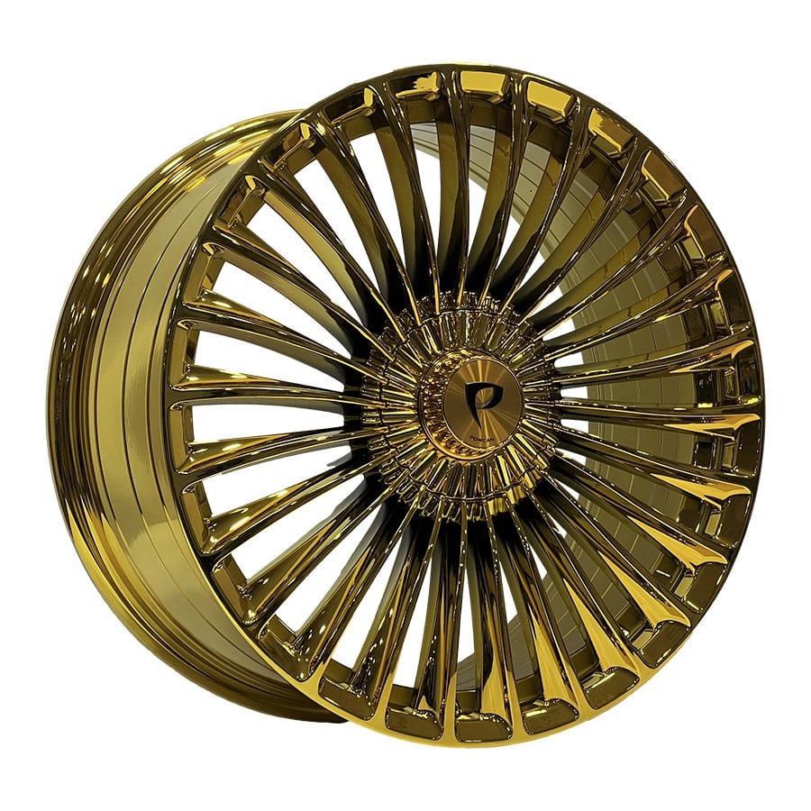 BK 3S198 9.5X20inç 5X112 ET45 66.56 GOLD CHROME XL ÇELİK JANT