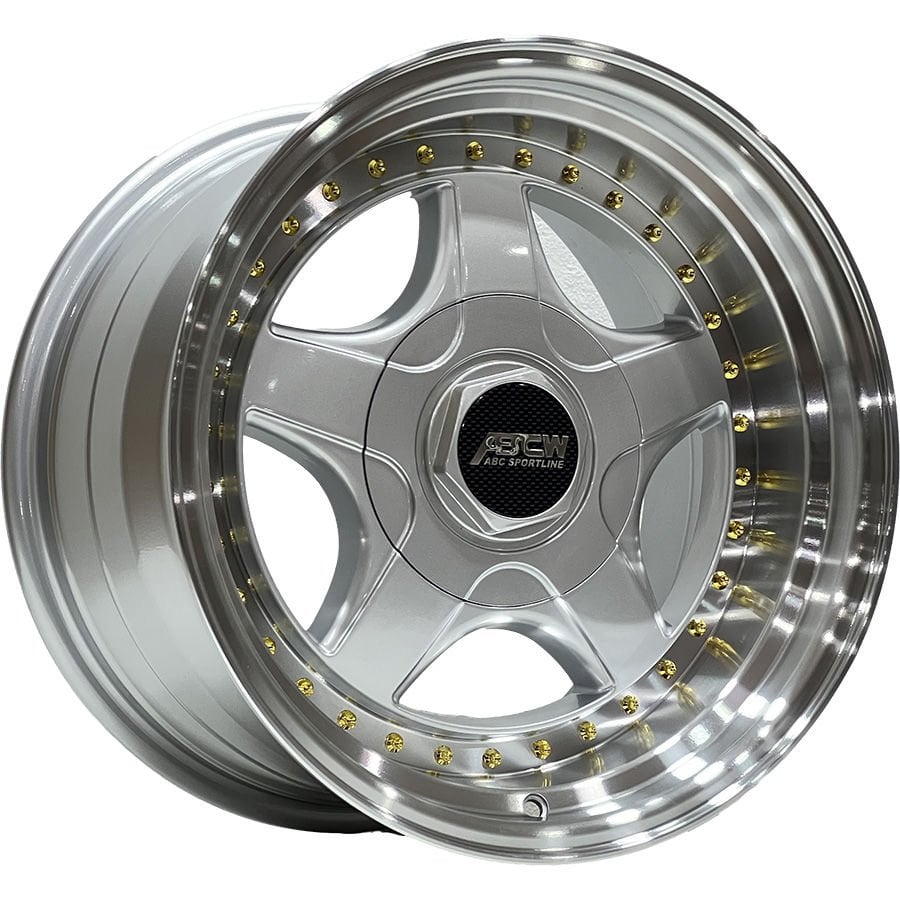 BCH 7813 10X17inç 5X112/120 ET30 72.56 SILVER LIP MAC+GOLD RIVETS ÇELİK JANT