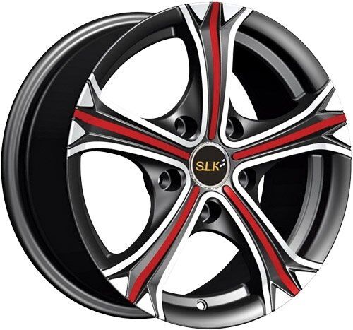 Slk SLK 2003 6.5x15inç 4x100 MAT BLACK RED ÇELİK JANT