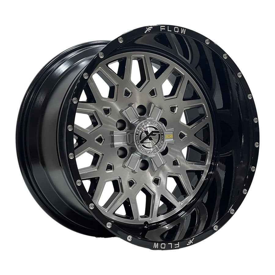 PRT DX8435 12X20İNÇ 6X139.7 ET-44 110 GLOSS BLACK BRUSHED ÇELİK JANT