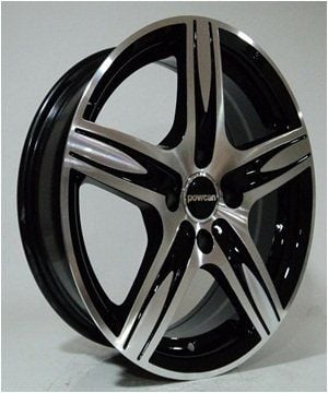 Powcan BK 572 6x15inç 4x100 et35 73.1 Black Machined Çelik Jant