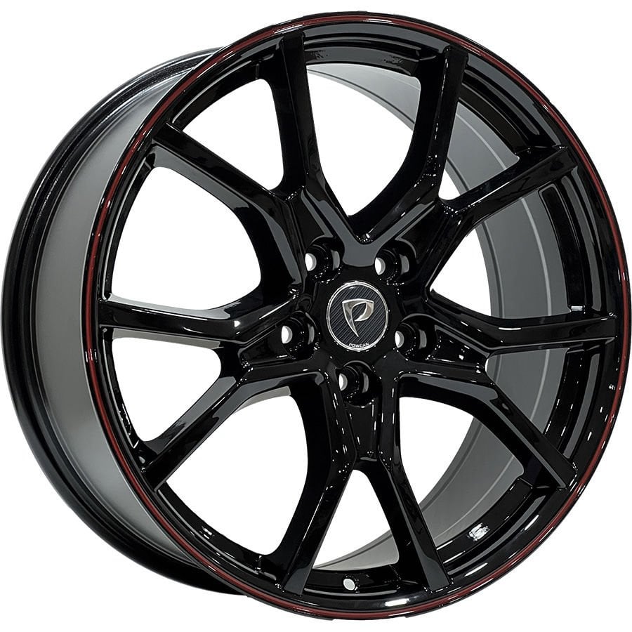 BK 5388 8X18İNÇ 5X114.3 ET45 64.1 BLACK RED LIP XL ÇELİK JANT
