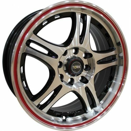 Megatork TORK 354 6.5x15inç 5x108/114 Black Machined+Red Çelik Jant