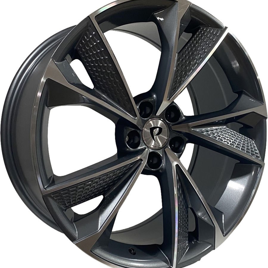 BK 5749 9X20 inç 5X112 ET32 66.45 BLACK MACHINED XL ÇELİK JANT