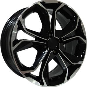 DY-176 6.5x16inç 4x100 et35 60.1 black Machined  REPLİKA Çelik Jant