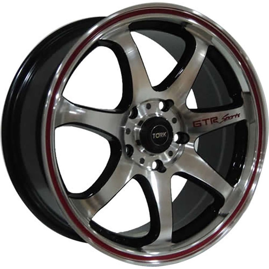 Megatork TORK 356 6.5x15inç 4x100 BLACK MACHINED + RED TEK JANT SİPARİŞİ