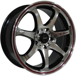 Megatork TORK 356 6.5x15inç 4x100 BLACK MACHINED + RED TEK JANT SİPARİŞİ