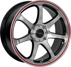 Megatork TORK 356 6x14inç 4x108 BLACK MACHINED + RED ÇELİK JANT