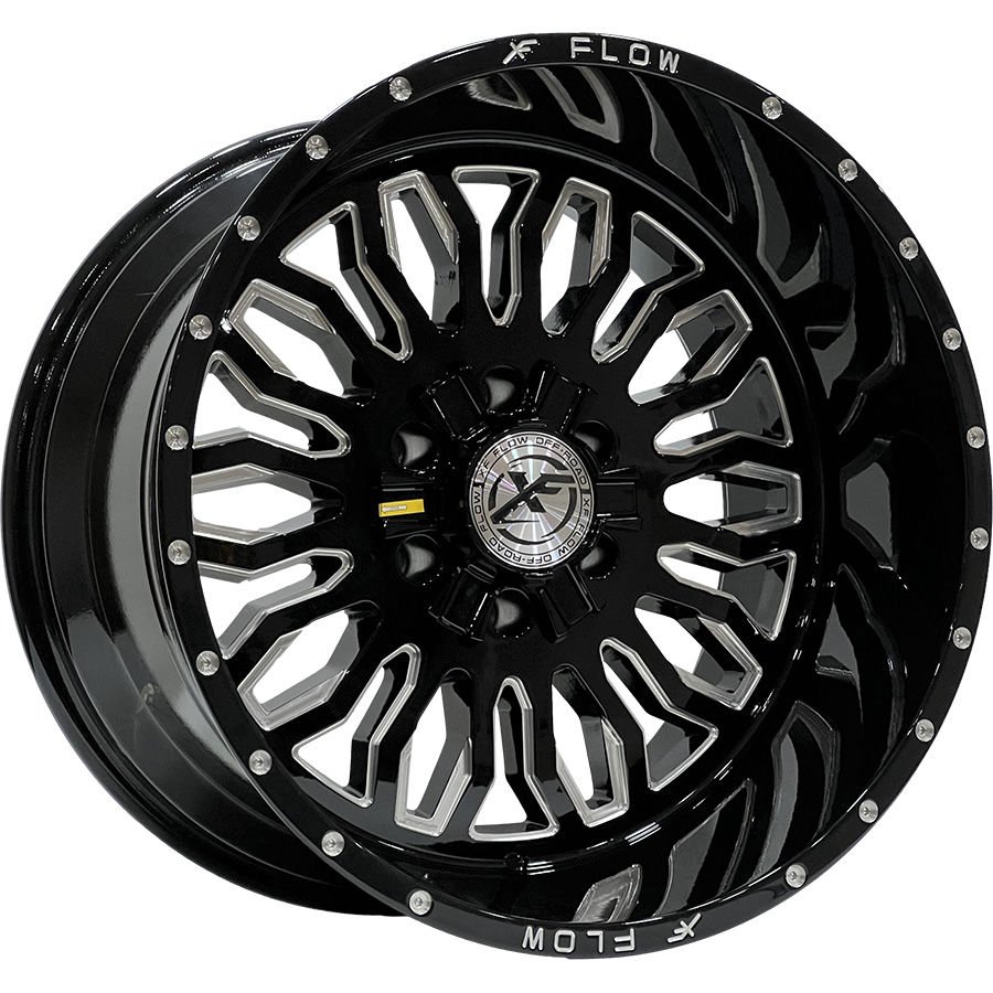 PRT DX8432 12X20 inç 6X139.7 ET-44 110 BLACK MILLED WINDOW ÇELİK JANT