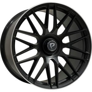 BKY 0207 11X21İNÇ  5X112 ET40 66.56 MAT BLACK LIP MACHINED  ÇELİK JANT