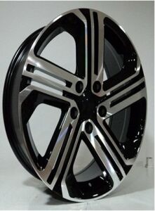 Powcan Bk 5156 8x18inç 5x112 et45 57.1 Black Machined Volkswagen Çelik Jant