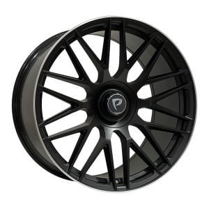 BKY 0207 9.5X20İNÇ  5X112 ET45 66.56 MAT BLACK LIP MACHINED XL ÇELİK JANT