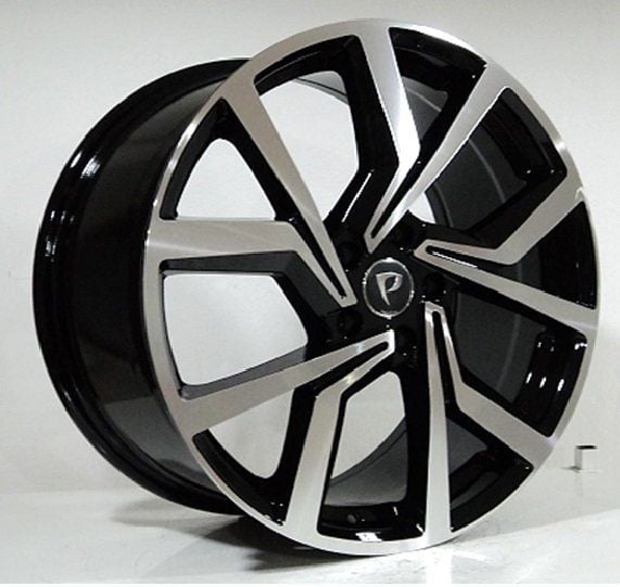 POWCAN BK-5125 8x18inç 5x112 ET45 57.1 BLACK Machıned Replika Çelik Jant